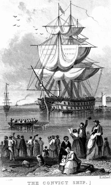 Gravure d'un voilier au mouillage illustrant l'expression maritime virer de bord